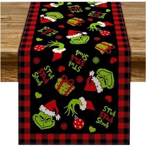 NIP Christmas Table Runner GRINCH “STINK, STANK, STUNK ” 72” x 13”
